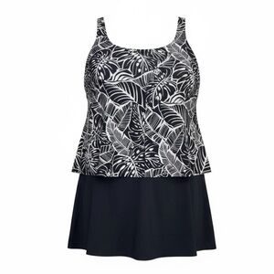 Maxine Of Hollywood One Piece Swimsuit Women 24W Black White Travel Beach Resort